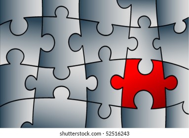 Puzzle with one indvidual piece