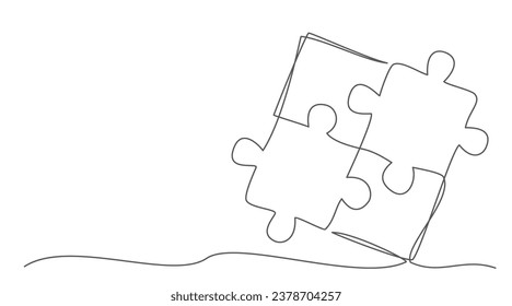 Rompecabezas Dibujo de una línea sobre fondo blanco