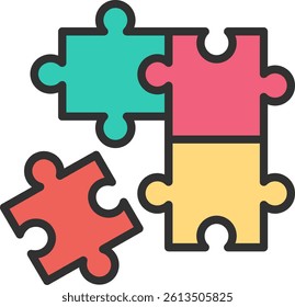 Puzzle Outline Filled Style Icon