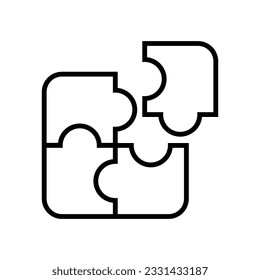 Puzzle outline icon design template vector isolated illustration
