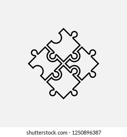 Puzzle outline icon. icon.Puzzle outline concept symbol design. Stock - Vector illustration can be used for web