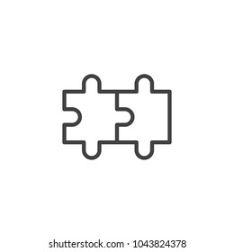 Puzzle outline icon. linear style sign for mobile concept and web design. Double piece puzzle simple line vector icon. App symbol, logo illustration. Pixel perfect vector graphics