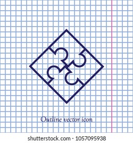 Puzzle outline icon, vector design element