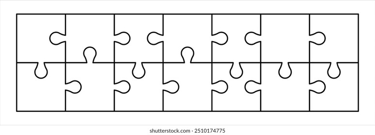 contorno de quebra- cabeça, modelo de jogo de quebra- cabeça, em branco de quebra- cabeça