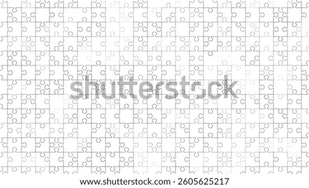 Puzzle Outline Pattern on White Background, Ideal for Logic Games, Educational Materials, Packaging, and Design Projects. Vector Illustration.