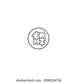icono de estilo de contorno de rompecabezas en círculo