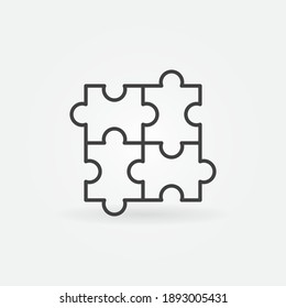 Puzzle outline vector concept minimal icon or design element