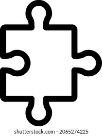 Puzzle Outline Vector Icon Design
