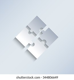 puzzle - paper vector icon