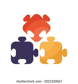 Puzzle part icon. Flat illustration of puzzle part vector icon isolated on white background