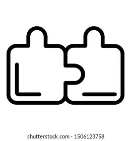 Puzzle part icon. Outline puzzle part vector icon for web design isolated on white background