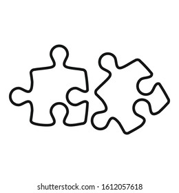 Puzzle part icon. Outline puzzle part vector icon for web design isolated on white background