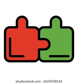 Ícone de peça do quebra- cabeça. Contorno parte do quebra- cabeça vetor ícone cor plano isolado