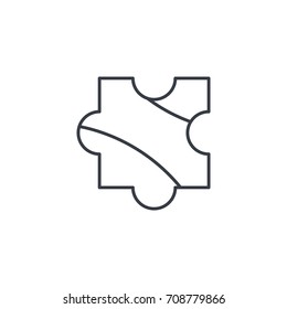 puzzle part, jigsaw piece, solution thin line icon. Linear vector illustration. Pictogram isolated on white background