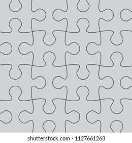 Puzzle pattern background. Jigsaw backdrop for web site, marketing, app,banner and logo template. Thin line puzzle contour. Creative art concept, vector illustration, eps 10