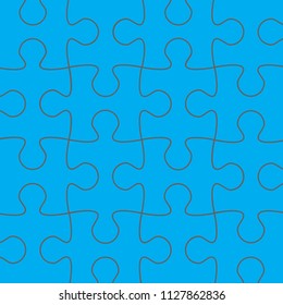 Puzzle pattern background. Jigsaw backdrop for web site, marketing, app,banner and logo template. Thin line puzzle contour. Creative art concept, vector illustration, eps 10