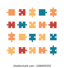 Puzzle pattern graphic resources. Jigsaw puzzle flat design illustration. 