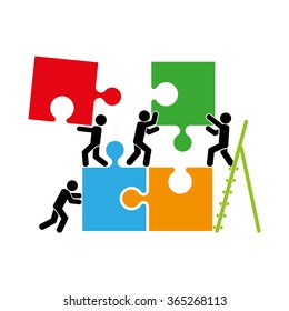 puzzle and people icon vector illustration eps10