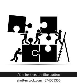 puzzle and people icon vector illustration eps10.