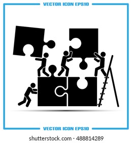 puzzle and people icon vector illustration eps10
