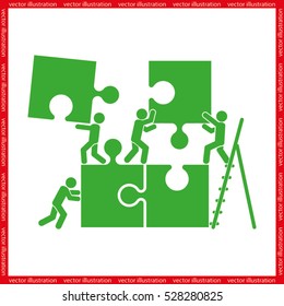 puzzle and people icon vector illustration eps10.