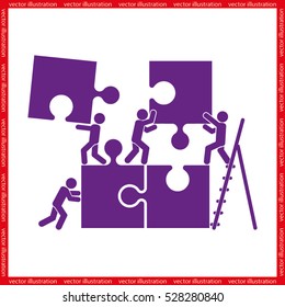 puzzle and people icon vector illustration eps10.