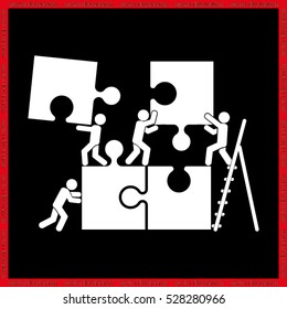 puzzle and people icon vector illustration eps10.
