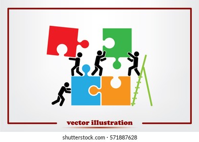 puzzle and people icon vector illustration eps10.