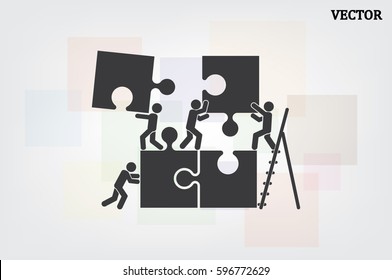 puzzle and people icon vector illustration eps10.