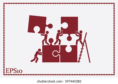 puzzle and people icon vector illustration eps10.