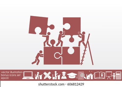 puzzle and people icon vector illustration eps10.