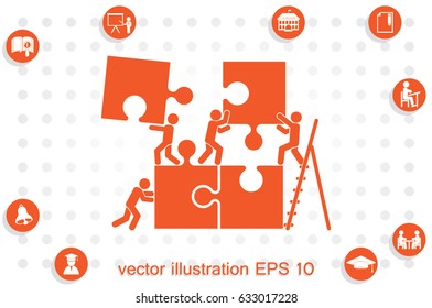 puzzle and people icon vector illustration eps10.