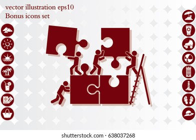 puzzle and people icon vector illustration eps10.