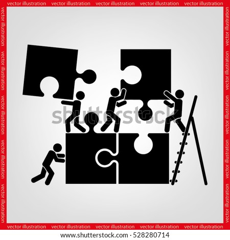 puzzle and people icon vector illustration eps10.