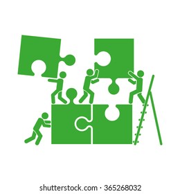 puzzle and people illustration