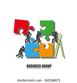 puzzle and people illustration
