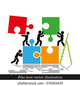 puzzle and people illustration