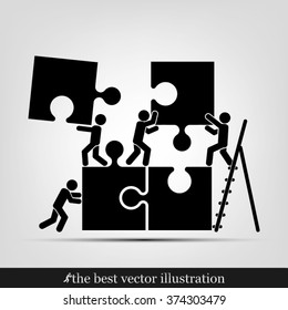 puzzle and people illustration