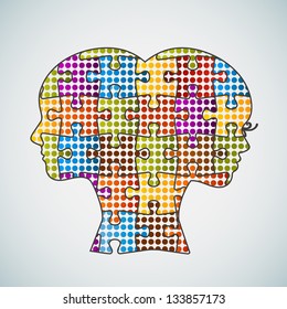  Puzzle people man and woman joined