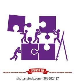 puzzle and people vector illustration
