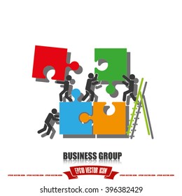 puzzle and people vector illustration