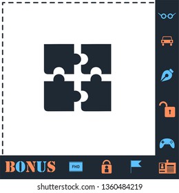 Puzzle. Perfect icon with bonus simple icons