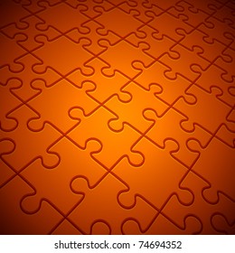 Puzzle in perspective vector background. Eps 10