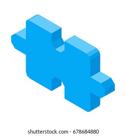 Puzzle piece 3D icon vector illustration isolated on white
