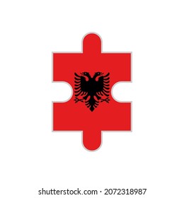 pieza de rompecabezas de la bandera albania. ilustración vectorial aislada en fondo blanco	
