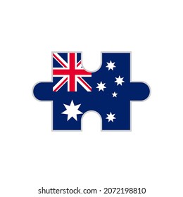 puzzle piece of australia flag. vector illustration isolated on white background
