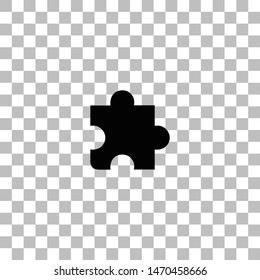 Puzzle piece. Black flat icon on a transparent background. Pictogram for your project
