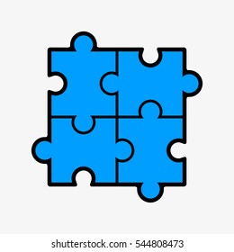 Puzzle piece business presentation. Circle infograph. Step process diagram. Section compare banner.