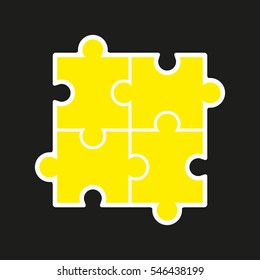 Puzzle piece business presentation. Circle infograph. Step process diagram. Section compare banner.