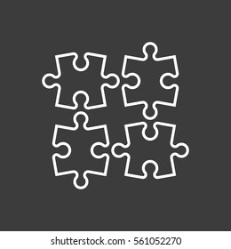Puzzle piece business presentation. Circle infograph. Step process diagram. Section compare banner.